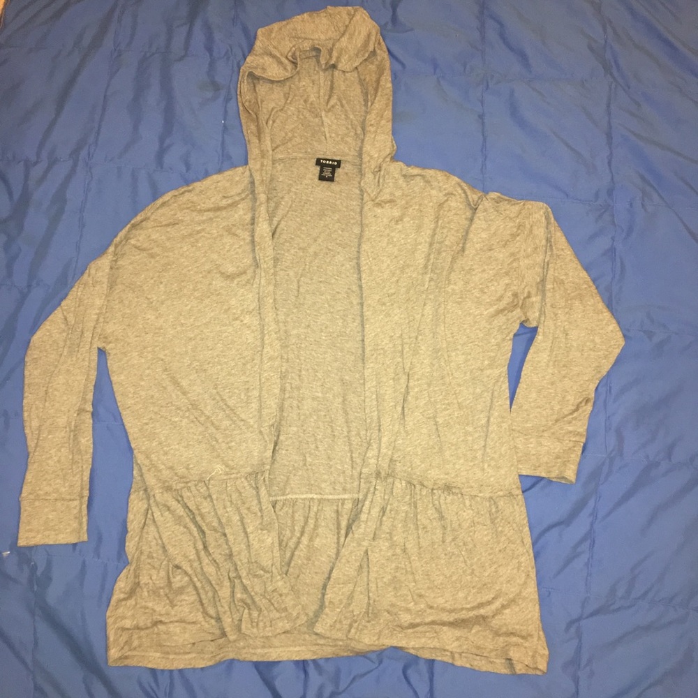 Torrid Grey Hooded Cardigan